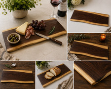 Live Edge Walnut Cutting Board Handmade Charcuterie Serving Board 17 7/8"