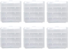 Battery Storage Case for AA/AAA, Battery Holder Box 6Pack Clear