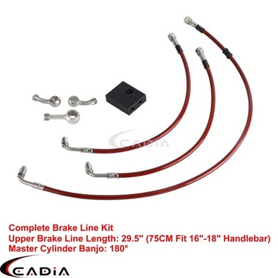 Brake Hose Kit Upper Lower Lines For Harley Dyna Fat Bob FXDF 2012-2017 FXDL S
