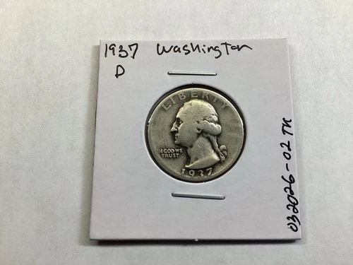 1937 D Washington 90% Silver Quarter Key Date from Denver Mint 032026 02tk