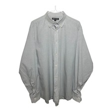 Michael Kors Men  s Button-Down Dress Shirt Tailored Fit Blue Check XL