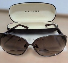 Celine Sunglasses Triomphe Brown Italy Case  Cloth Used