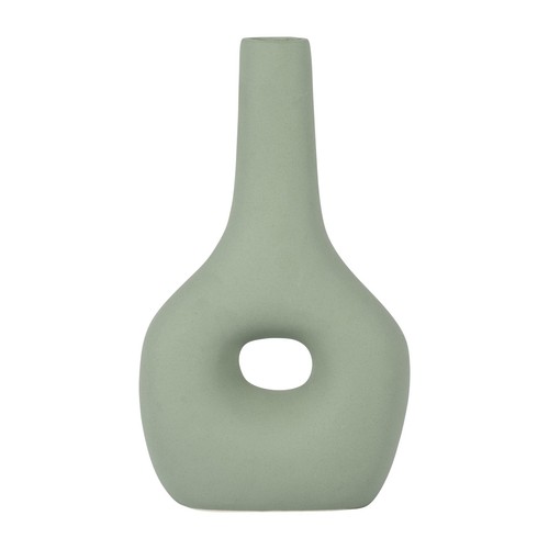 Modern Green Stoneware Ceramic Vase Decorative Minimalist Bud Vase for Home, ...