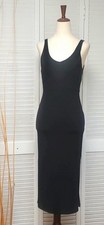 Alice + Olivia AIR Black Slip Dress with Lace Trim - Size M