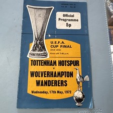 1972 UEFA Cup Final Programme Tottenham v Wolves 2nd Leg Spurs Winners. Vintage