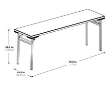 Resin Light Rectangular Training Multi Purpose Table in Gray