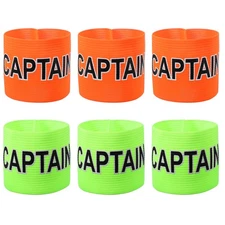 Soccer Captain, Soccer Captain Armbands Elastic(6 Pack, Orange/bright Green)