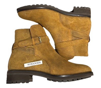 Polo Ralph Lauren Bryson Jodphur Waxed Suede Buckle Brown Boots 40462 Men's 11