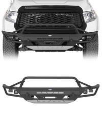 Tube Front Bumper W Winch Plate 4 Led Spot Lights For Toyota Tundra 2014-2021