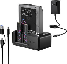 M.2 Nvme & SATA SSD/HDD Hard Drive Docking Station,  USB-C 10Gbps Nvme Cloner&Re