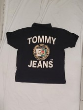 Tommy Hilfiger Tommy Jeans Polo Shirt big logo back Spell Out Size XL