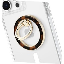 Magnetic Phone Ring Grip with Stand - Removable and Collapsible - Tortoiseshell