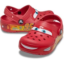Crocs Lightning McQueen Red Clogs   Unisex Kids Shoes J1  J12   Light-Up  Fun