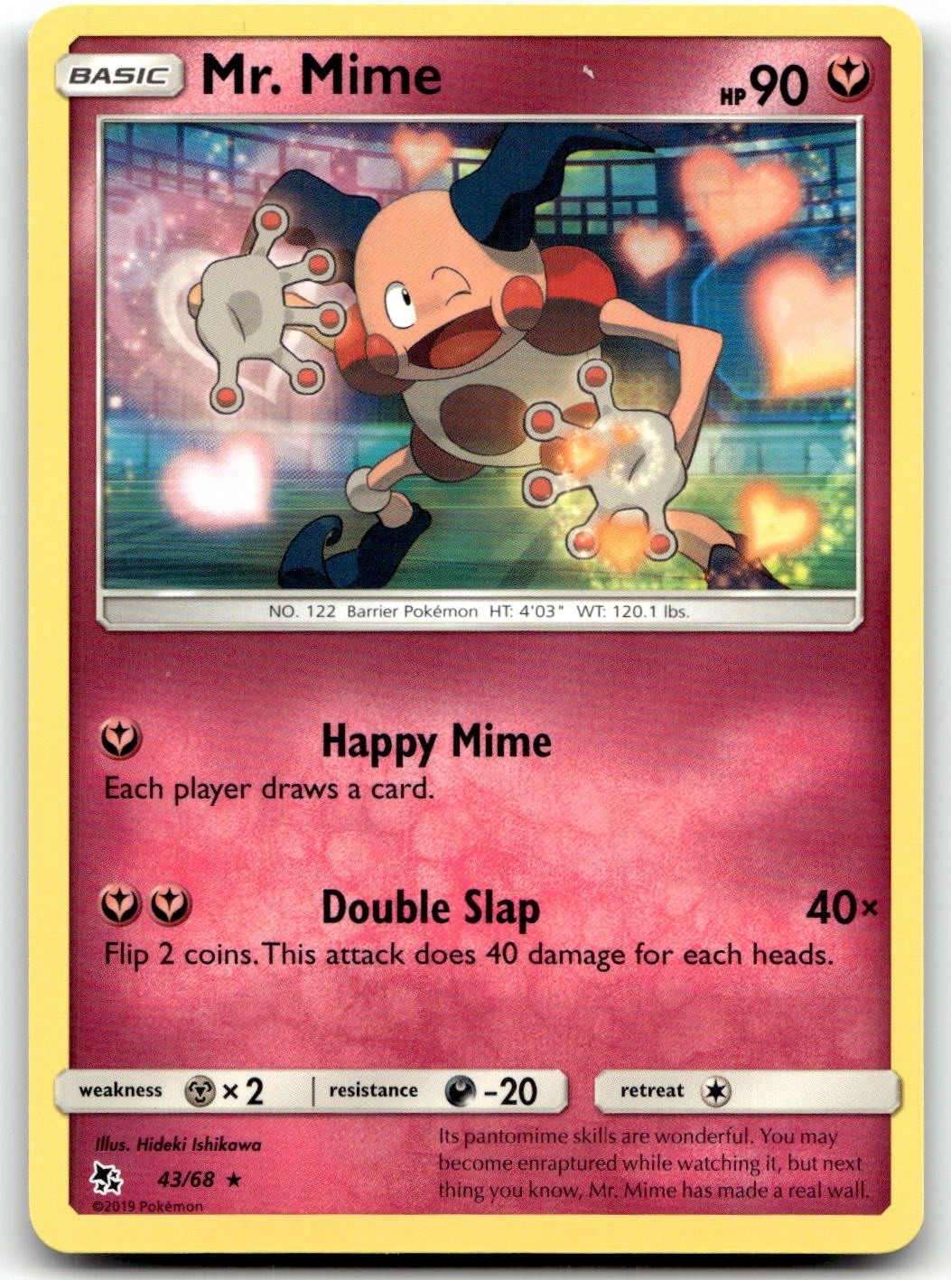 Mr. Mime 43/68 Hidden Fates Rare Unlimited Pokemon TCG NM