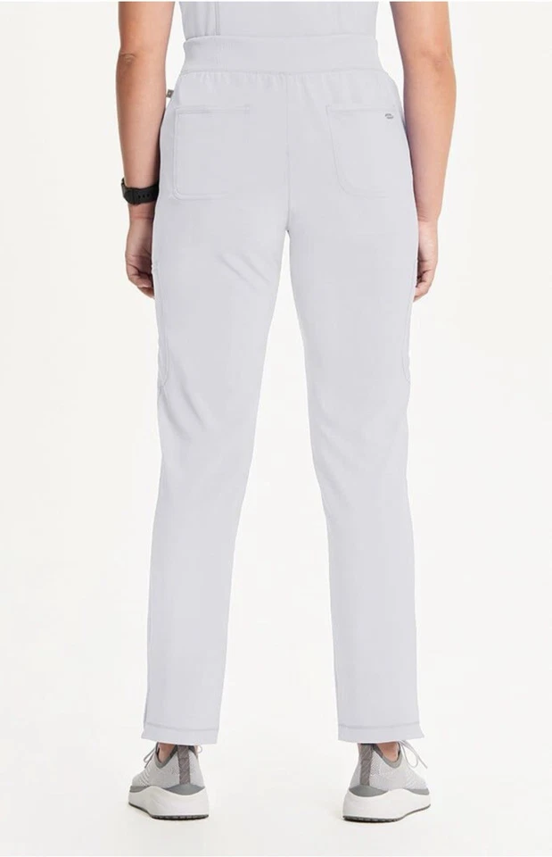 Infinity Women's Mid Rise Tapered Leg PullOn ScrubPant  XS White NEWFREESHIPPING - Image 3 of 4