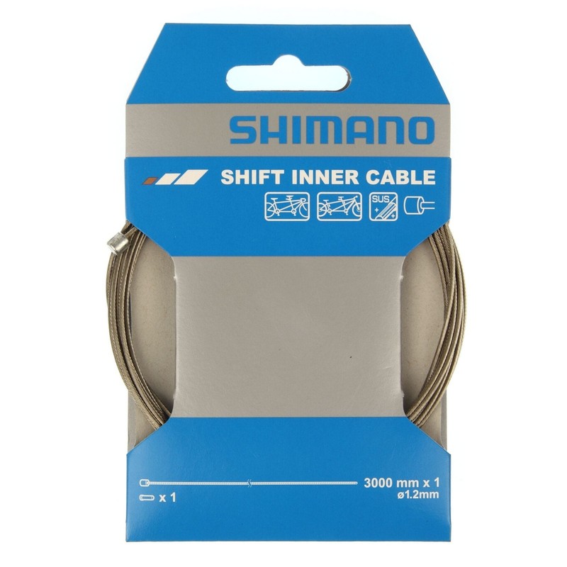 SHIMANO Road / MTB stainless steel gear inner wire. 1.2 x 3000 mm, single