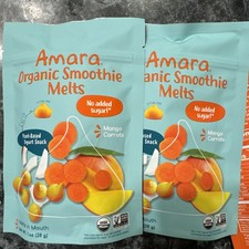 Amara Healthy Organic Smoothie Melts Mango Carrots Plant Based Dairy-Free - 6ct