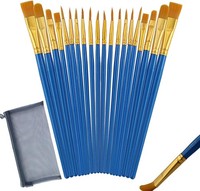 20 StüCk KüNstlerpinsel Mit Netztasche, Pinselset, Pinselset Acrylfarben, A