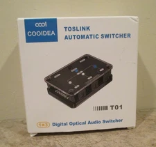 Toslink Automatic Switcher Digital Optical Audio Switcher 3 in 1 Out w/ Remote