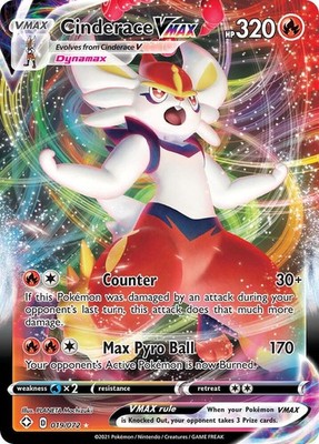 CINDERACE VMAX 019/072 SHINING FATES (ULTRA RARE, NM)