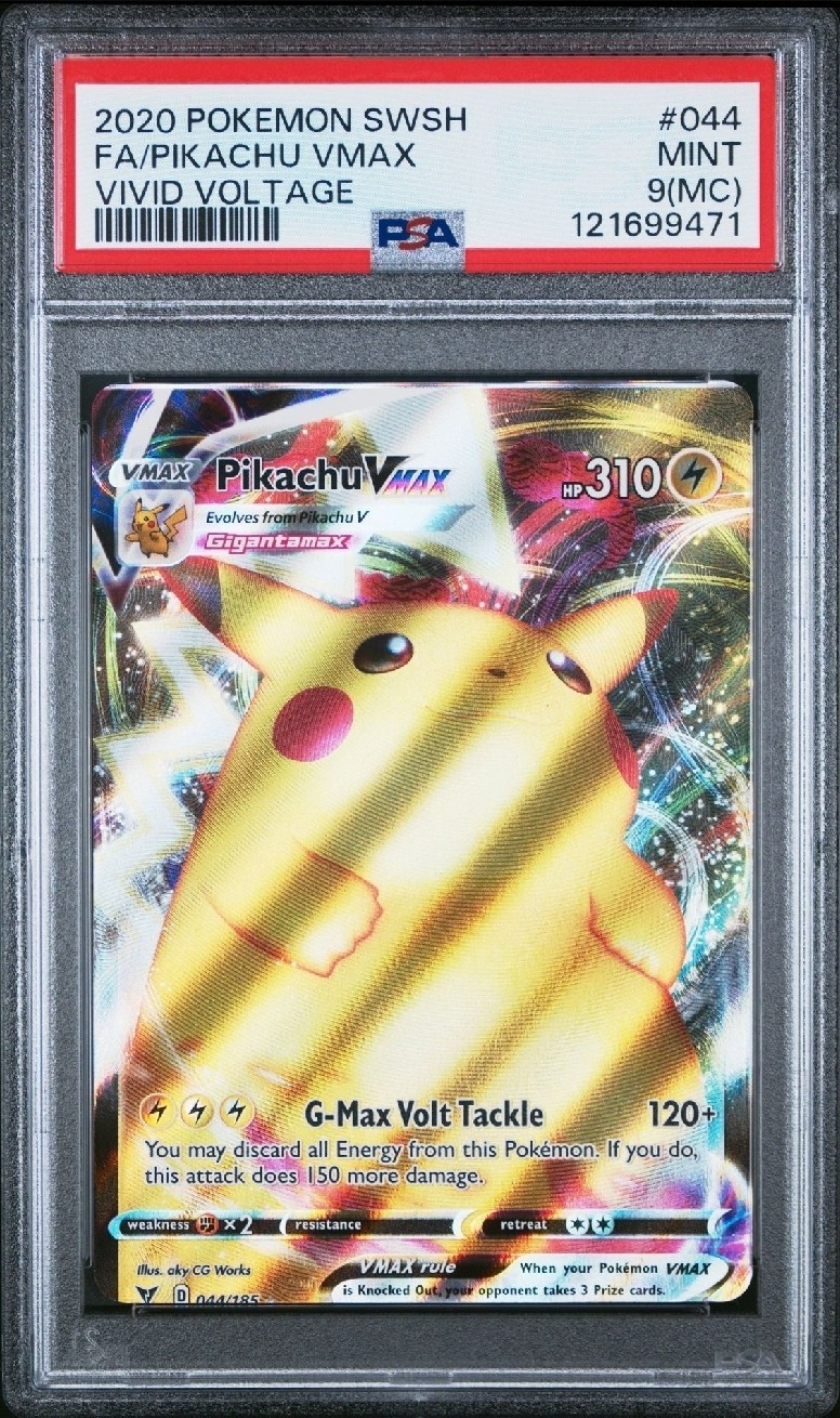 Pokemon - Pikachu VMAX - Vivid Voltage #44/185 - PSA 9 (MC) Error Card