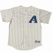 VTG Majestic Arizona Diamondbacks Glass #25 PinStriped Ivory Jersey Stitched XL