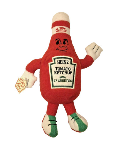 Circa 2000s Heinz 57 Varieties Tomato Ketchup Plush Mascot Advertising Toy 9"