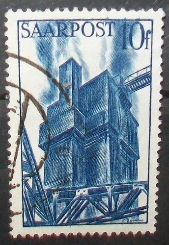 N°1987G STAMP GERMAN SAARLAND CANCELED Aus