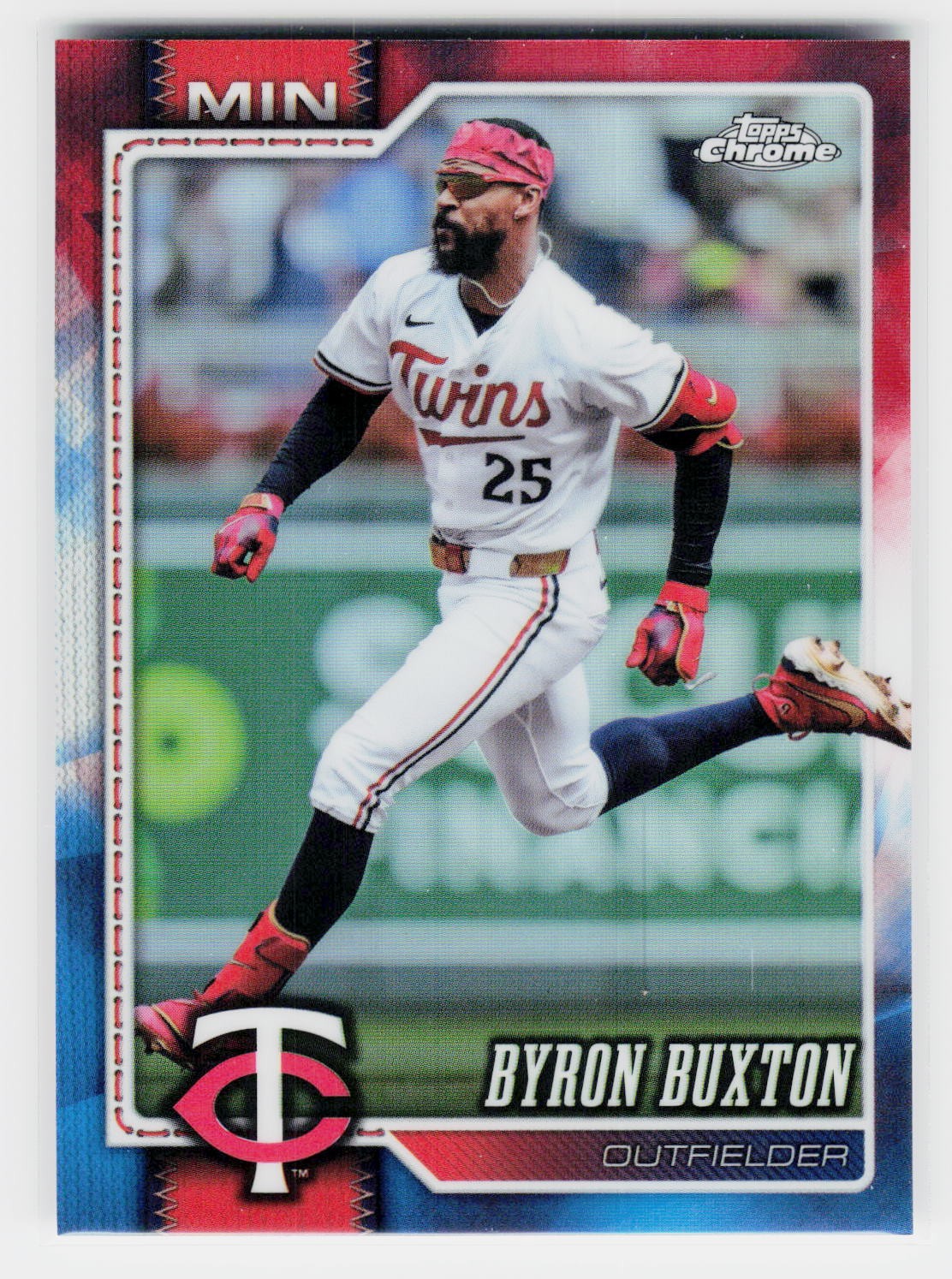 2026 Topps Chrome #173 Byron Buxton Red White and Blue Refractors