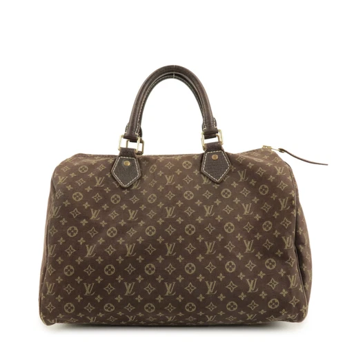 Auth Louis Vuitton Monogram Mini Lin Speedy 30 Boston Bag Ebene M95224 Used F/S