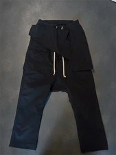 Rick Owens Memphis Drawstring Pants Size 30, Cargo, Dropcrotch Pocket Pants