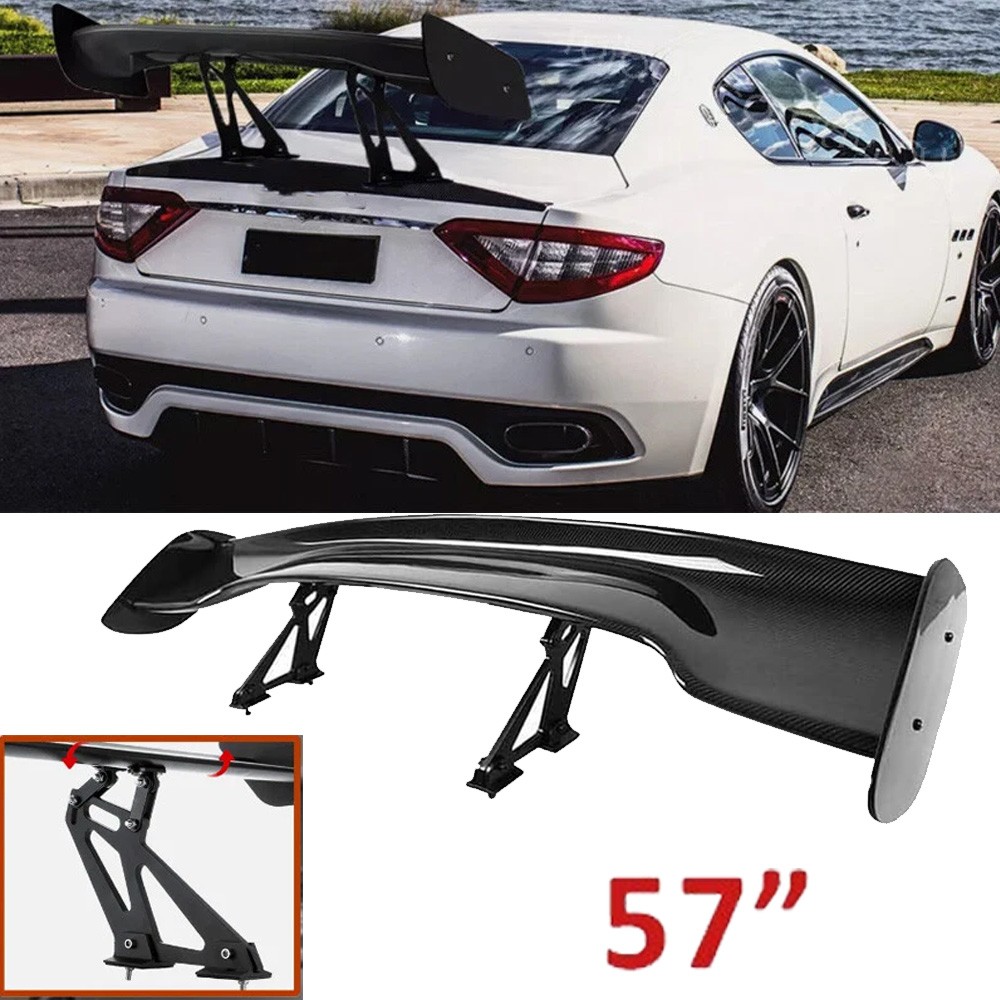 For Maserati GranTurismo 57" GT Rear Trunk Spoiler Wing Carbon Fiber Look+
