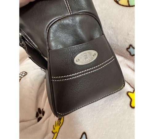 Auténtico bolso boogie para mujer CELINE cuero marrón oscuro bolsillos plateados - Imagen 24 de 24