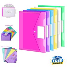 6 Pack Colorful Clear Plastic File Folders for Effortless Document Organization