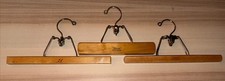 Set Of 3 Vintage Setwell Heavy Duty Wooden Pant Hanger Clamps