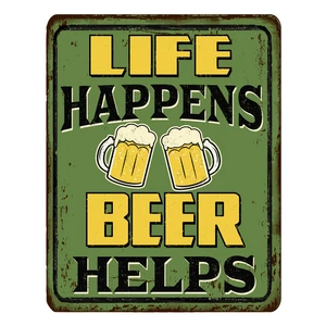 Man Cave Beer Pint Bar Clock Served Daily Save Water Retro Self Adhesive Sticker