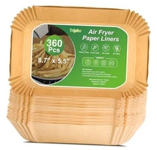 360 Pcs 8.7" x 5.5" Unbleached Heavy Duty Air Fryer Paper 8.7 x 5.5 Inch 360.0