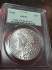 1880 Morgan Dollar Old Green Holder MS63-VAM 11 8/7 PCGS "Hot 50 VAM List"