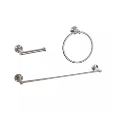 Timeless Home 3-Piece Bath Hardware Set with Mounting Hardware in Brushed Nickel