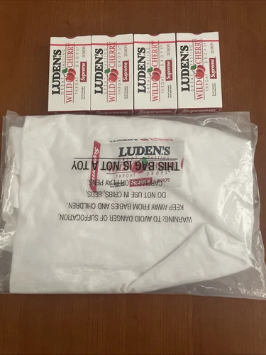 Tee shirt Supreme neuf Luden's blanc moyen + (4) pack goutte contre la toux Luden's