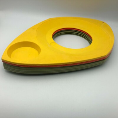 Paper Plate Holders Wilpak Green Orange Yellow USA Camping Vtg Retro Set Of 6