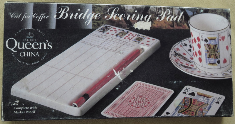 Vintage English Fine Bone China Bridge Scoring Pad  Dry Erase