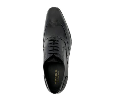 Asher Green Mens Genuine Leather Perforated Wingtip Oxfords Lace Up Dress Shoes - Picture 55 of 69