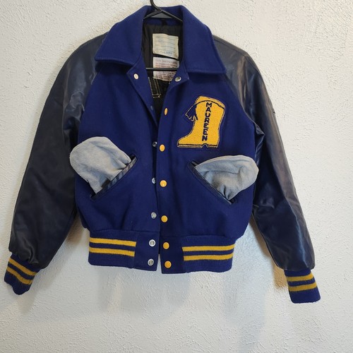 Vtg DeLong Girls Blue & Gold Letter Jacket Rangerettes Band & Cheer Size Small - Picture 9 of 12