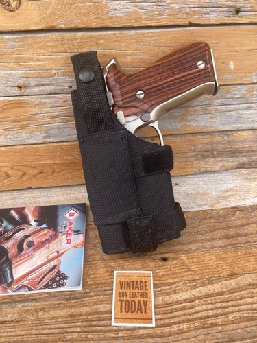 AKER A-TAC Black Ballistic Nylon Universal OWB Holster For Large Auto Tactical R - Picture 3 of 7