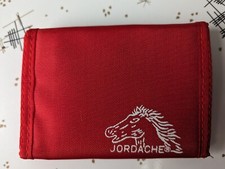 Vintage Jordache Jean Horse Red Nylon Wallet Trifold Hook  Loop New Old Stock