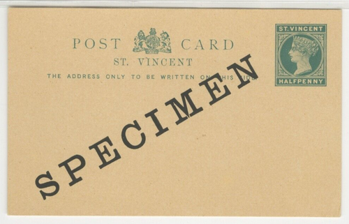 St. Vincent SPECIMEN Reply Card Postal Stationery Postcard - (P104) | eBay