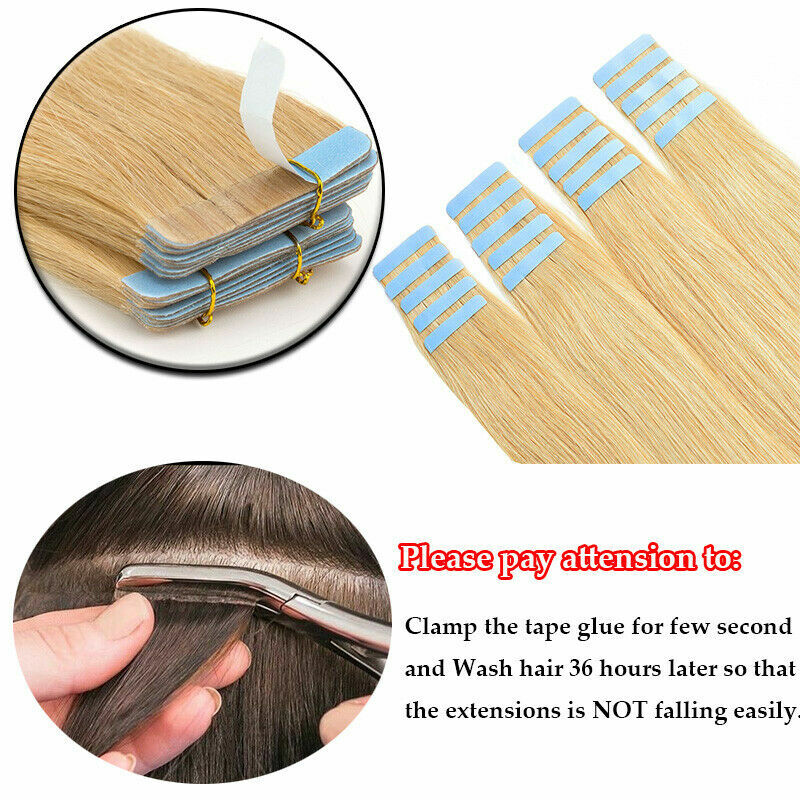 Image 21 - Seamless Tape in Skin Weft Brazilian Remy Human Hair Extensions Dark Brown16inch