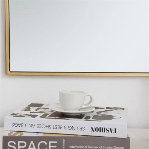 Elegant Decor Eternity 36" x 30" Contemporary Metal Frame Mirror in Brass - Picture 10 of 12