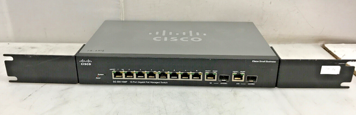Cisco SG300-10MP 10-Port Gigabit PoE+ Managed Switch W/Ears Cisco SG300-10MP 10-Port Gigabit PoE+ Managed Switch W/Ears